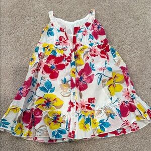 United Colors Of Benetton Floral Kids Dress - Red, Yellow, Blue